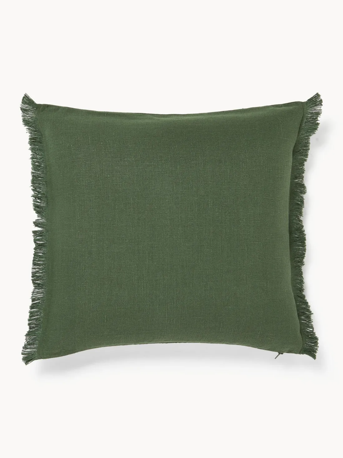 Funda de cojín de lino con flecos Luana
