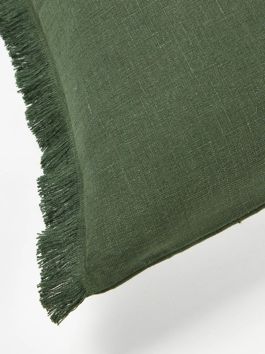 Funda de cojín de lino con flecos Luana