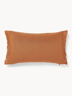 Funda de cojín de lino con flecos Luana