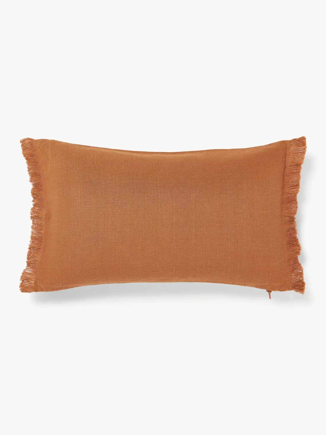 Funda de cojín de lino con flecos Luana