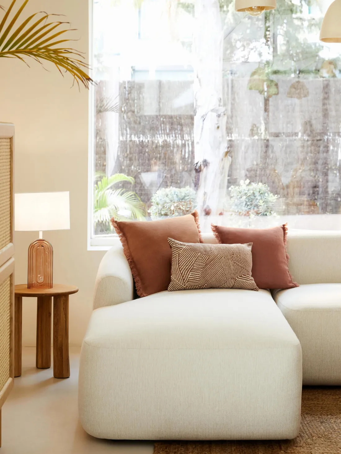 Funda de cojín de lino con flecos Luana