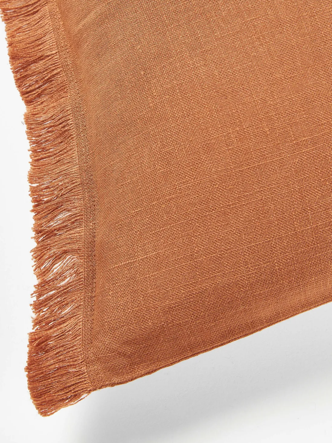 Funda de cojín de lino con flecos Luana