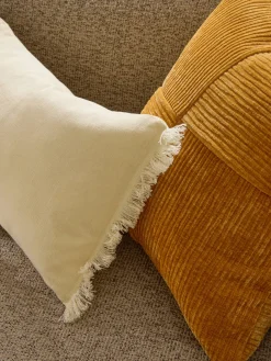 Funda de cojín de lino con flecos Luana