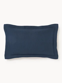 Funda de cojín de lino con dobladillo elevado Taryn