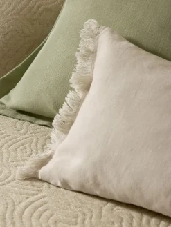 Funda de cojín de lino con dobladillo elevado Taryn