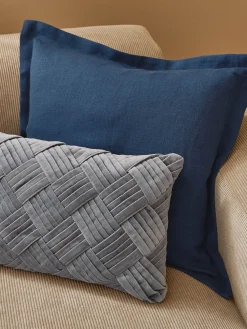 Funda de cojín de lino con dobladillo elevado Taryn