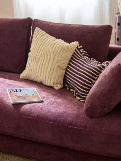 Funda de cojín de punto a rayas con volantes Blaise