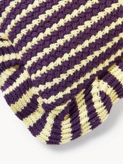 Funda de cojín de punto a rayas con volantes Blaise