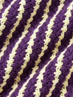 Funda de cojín de punto a rayas con volantes Blaise