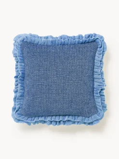 Funda de cojín de punto con volantes Pansy