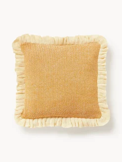 Funda de cojín de punto con volantes Pansy