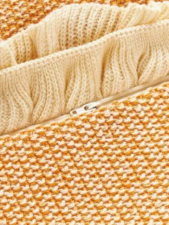 Funda de cojín de punto con volantes Pansy