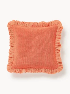 Funda de cojín de punto con volantes Pansy