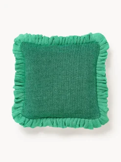 Funda de cojín de punto con volantes Pansy