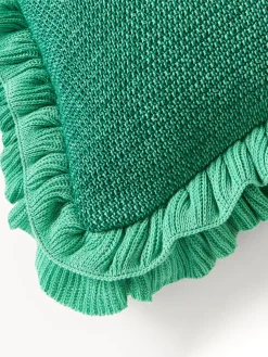 Funda de cojín de punto con volantes Pansy