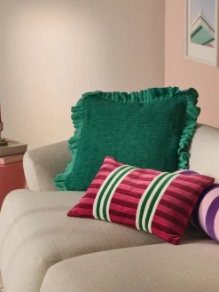 Funda de cojín de punto con volantes Pansy