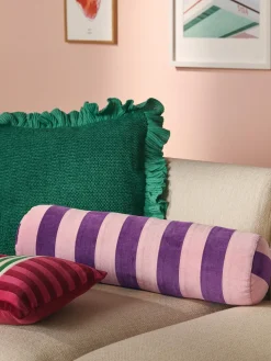 Funda de cojín de punto con volantes Pansy