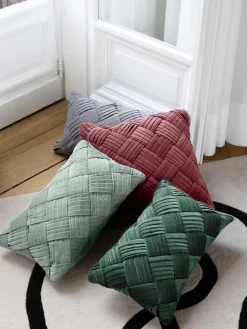 Funda de cojín de terciopelo texturizada Sina