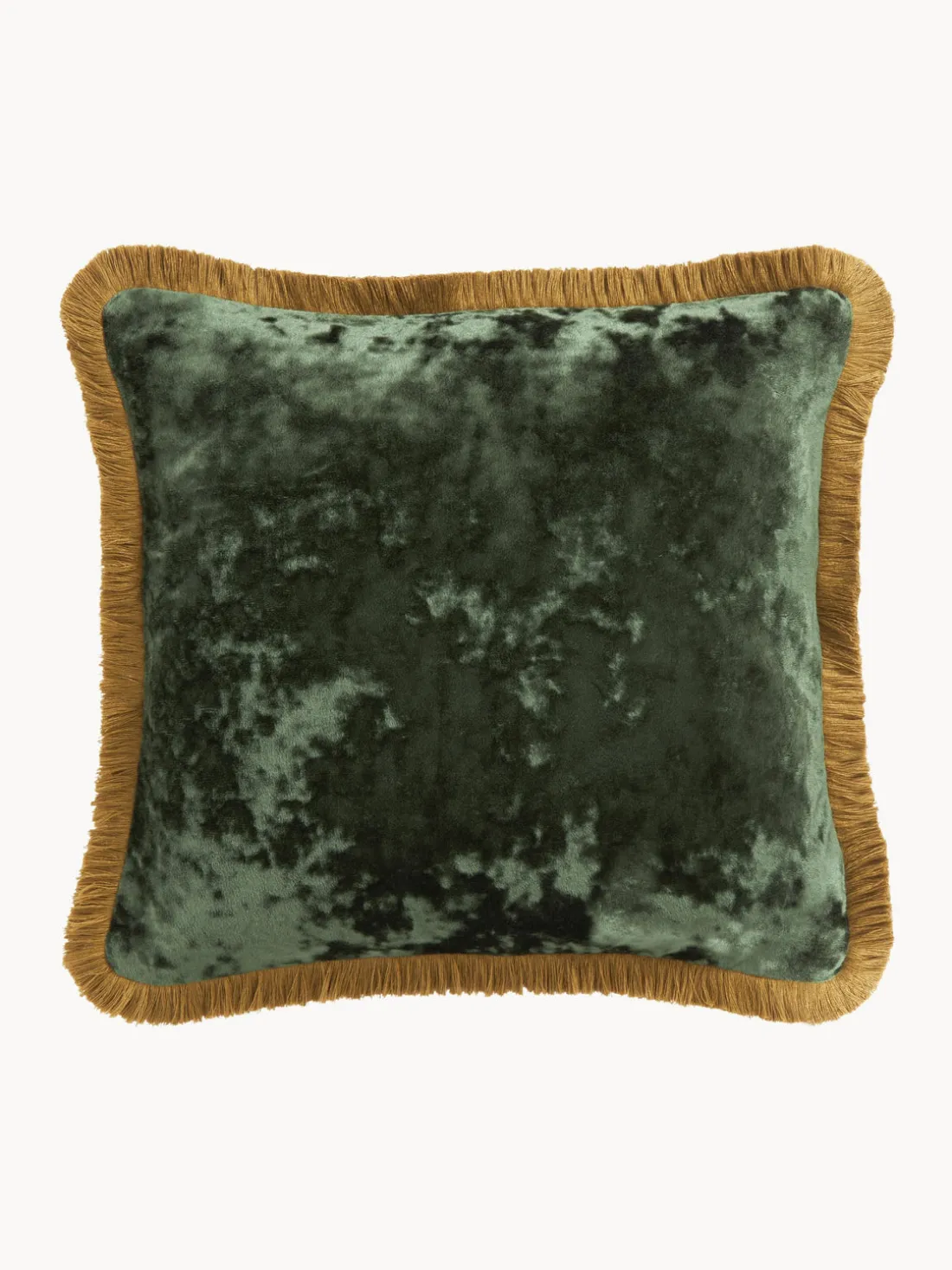 Funda de cojín de terciopelo con flecos Cyrus