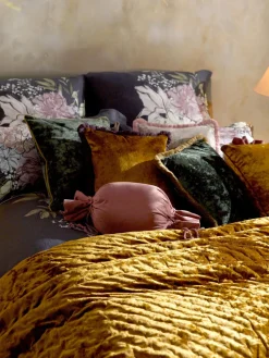 Funda de cojín de terciopelo con flecos Cyrus