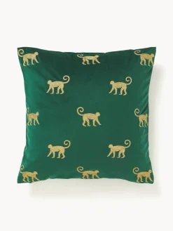 Funda de cojín de terciopelo bordada Legong