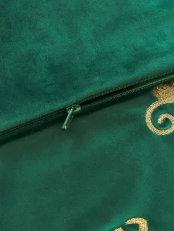 Funda de cojín de terciopelo bordada Legong