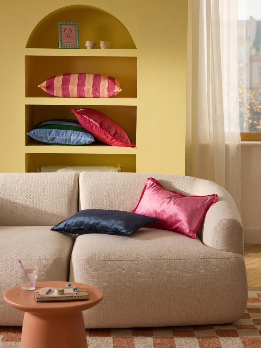 Funda de cojín de terciopelo patchwork Remus