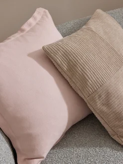 Funda de cojín de terciopelo de estructura lineal fina Fiona