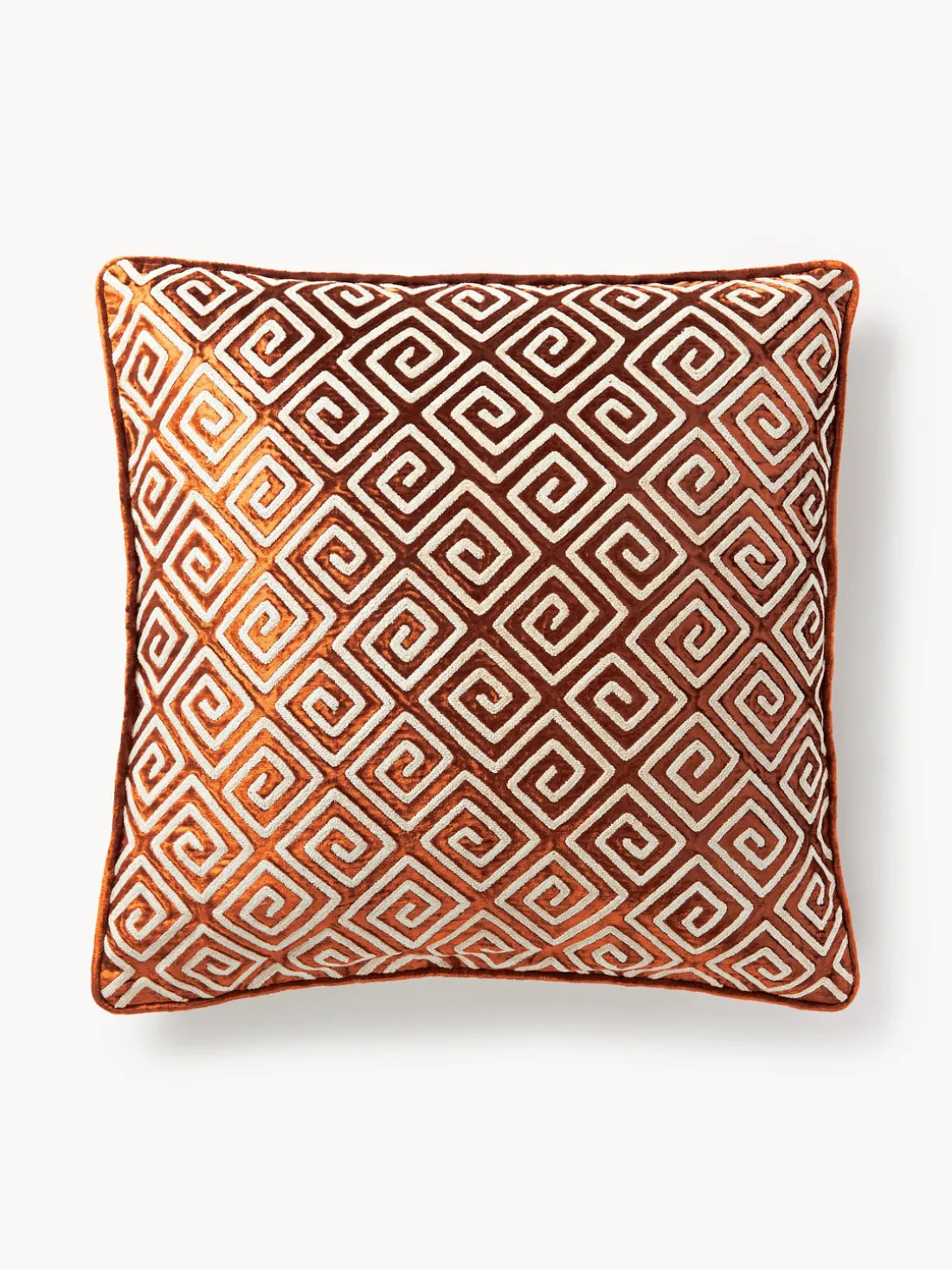 Funda de cojín de terciopelo con bordado de chenilla Solenne