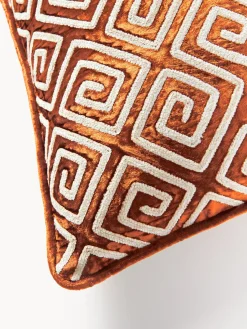 Funda de cojín de terciopelo con bordado de chenilla Solenne