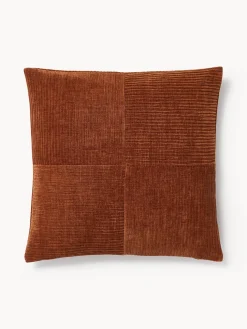 Funda de cojín de terciopelo de estructura lineal fina Fiona