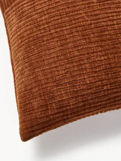 Funda de cojín de terciopelo de estructura lineal fina Fiona