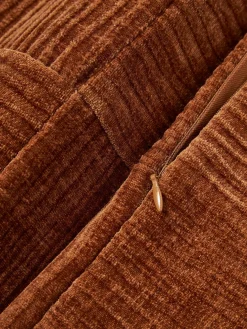 Funda de cojín de terciopelo de estructura lineal fina Fiona