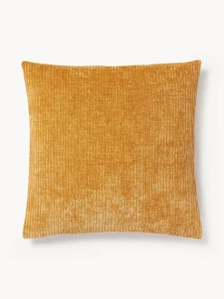 Funda de cojín de terciopelo de estructura lineal fina Fiona