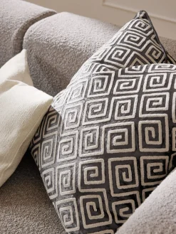 Funda de cojín de terciopelo con bordado de chenilla Solenne