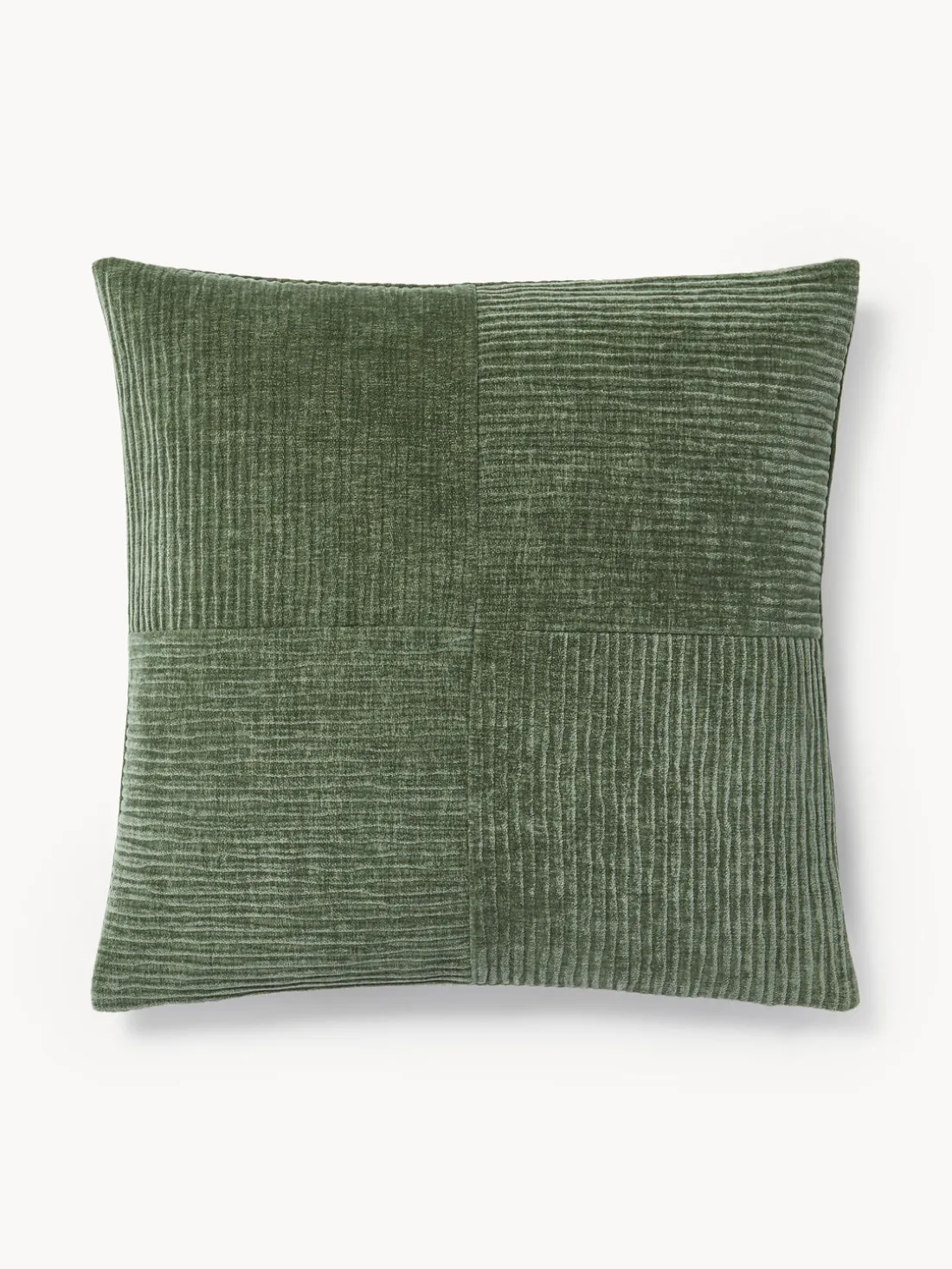 Funda de cojín de terciopelo de estructura lineal fina Fiona