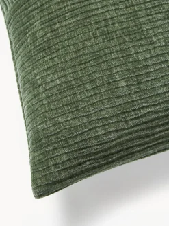 Funda de cojín de terciopelo de estructura lineal fina Fiona