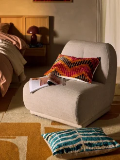 Funda de cojín de viscosa estampada en tejido jacquard Dejan