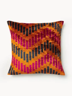 Funda de cojín de viscosa estampada en tejido jacquard Danelle