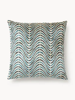 Funda de cojín de viscosa estampada en tejido jacquard Hayden