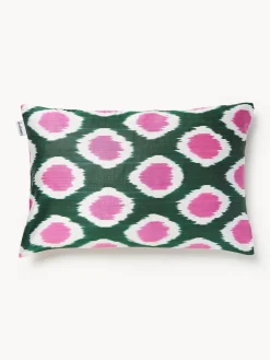 Funda de cojín decorativo de seda con estampado abstracto Silky