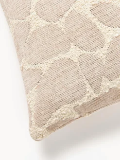 Funda de cojín en tejido bouclé y chenilla Nenda