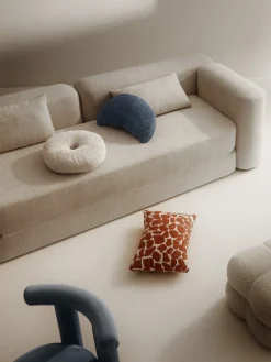 Funda de cojín en tejido bouclé y chenilla Nenda