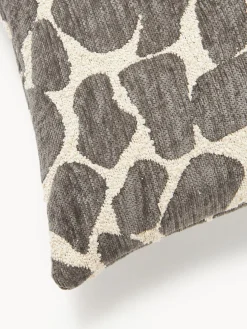 Funda de cojín en tejido bouclé y chenilla Nenda