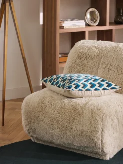 Funda de cojín estampada de viscosa en tejido jacquard Heron