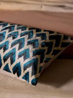 Funda de cojín estampada de viscosa en tejido jacquard Heron