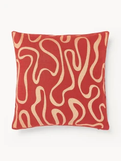 Funda de cojín para exterior con estampado de ondas bordadas Shanti