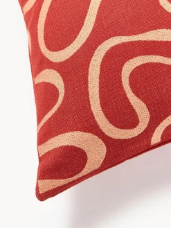 Funda de cojín para exterior con estampado de ondas bordadas Shanti