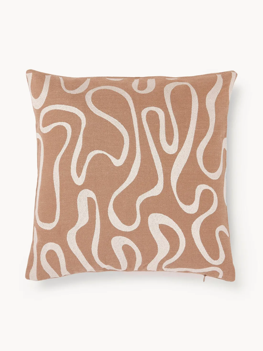 Funda de cojín para exterior con estampado de ondas bordadas Shanti