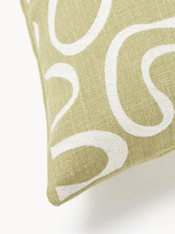 Funda de cojín para exterior con estampado de ondas bordadas Shanti